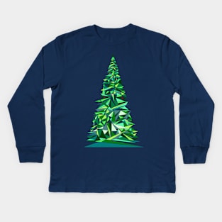 Triangle Pine Tree Kids Long Sleeve T-Shirt